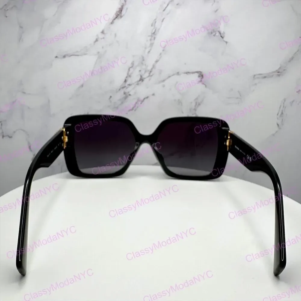 New MIU MIU Sunglasses Black Square Gold Full Rim 56mm MIU MIU - Picture 16 of 16